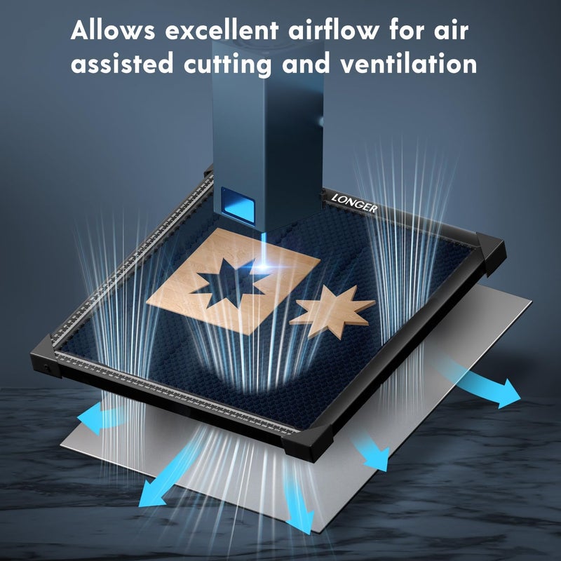 LONGER Honeycomb Working Table, 17.3"x 17.3"x 0.86" Honeycomb Working Bed for CO2 or Diode Laser Engraver Cutting Machine, Fast Heat Dissipation with Aluminum Plate for Table-Protecting - Image 3